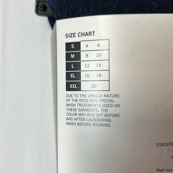 Hue studio distressed, denim, mid rise, leggings. - Picture 4 of 8